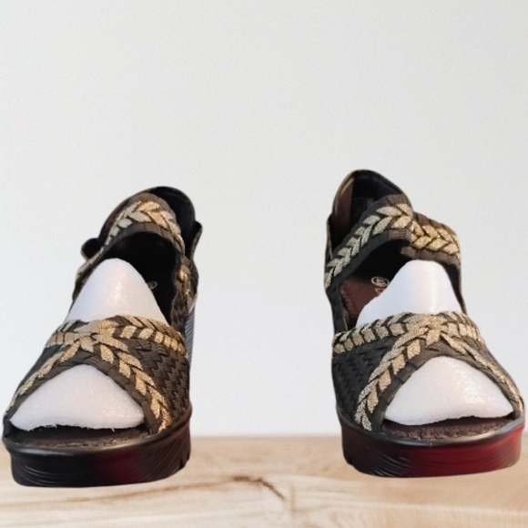 BERNIE MEV Woven Black and Bronze ,Women's Wedge - Picture 3 of 7
